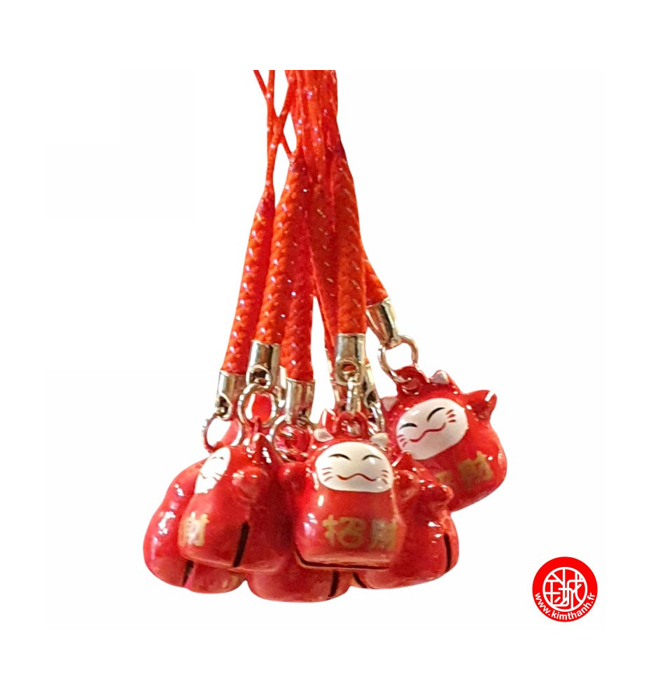 Strap grelot MANEKi NEKO DARUMA Rouge (Santé) 2cm