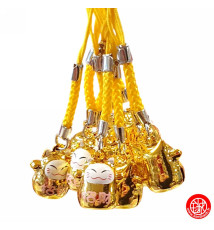 Strap grelot MANEKi NEKO DARUMA Doré (Richesse) 2cm