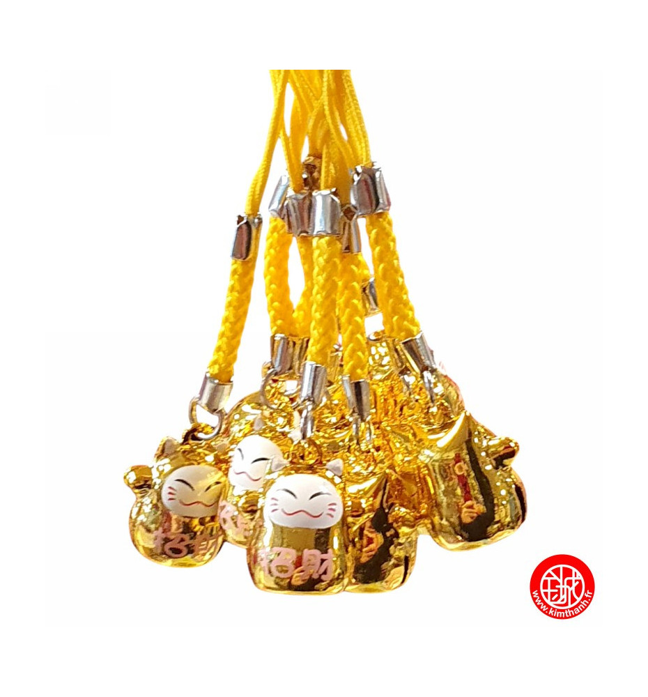Strap grelot MANEKi NEKO DARUMA Doré (Richesse) 2cm