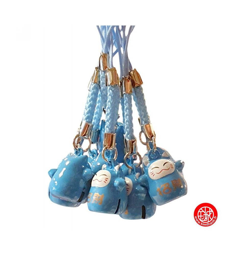 Strap grelot MANEKi NEKO DARUMA Bleu (Etudes) 2cm