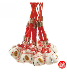 Strap grelot MANEKi NEKO Blanc et Rouge (Santé) 2cm