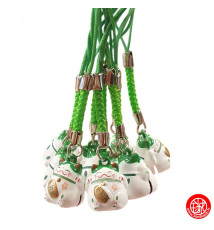 Strap grelot MANEKi NEKO Blanc et Vert (Travail) 2cm