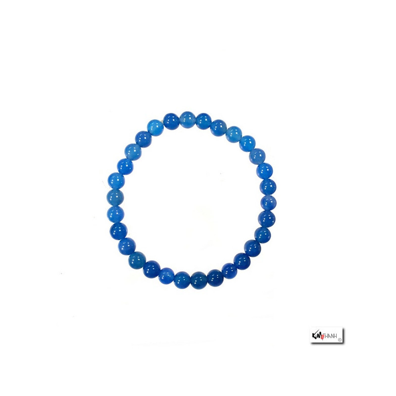 Bracelet perles en ONYX BLEU 6mm