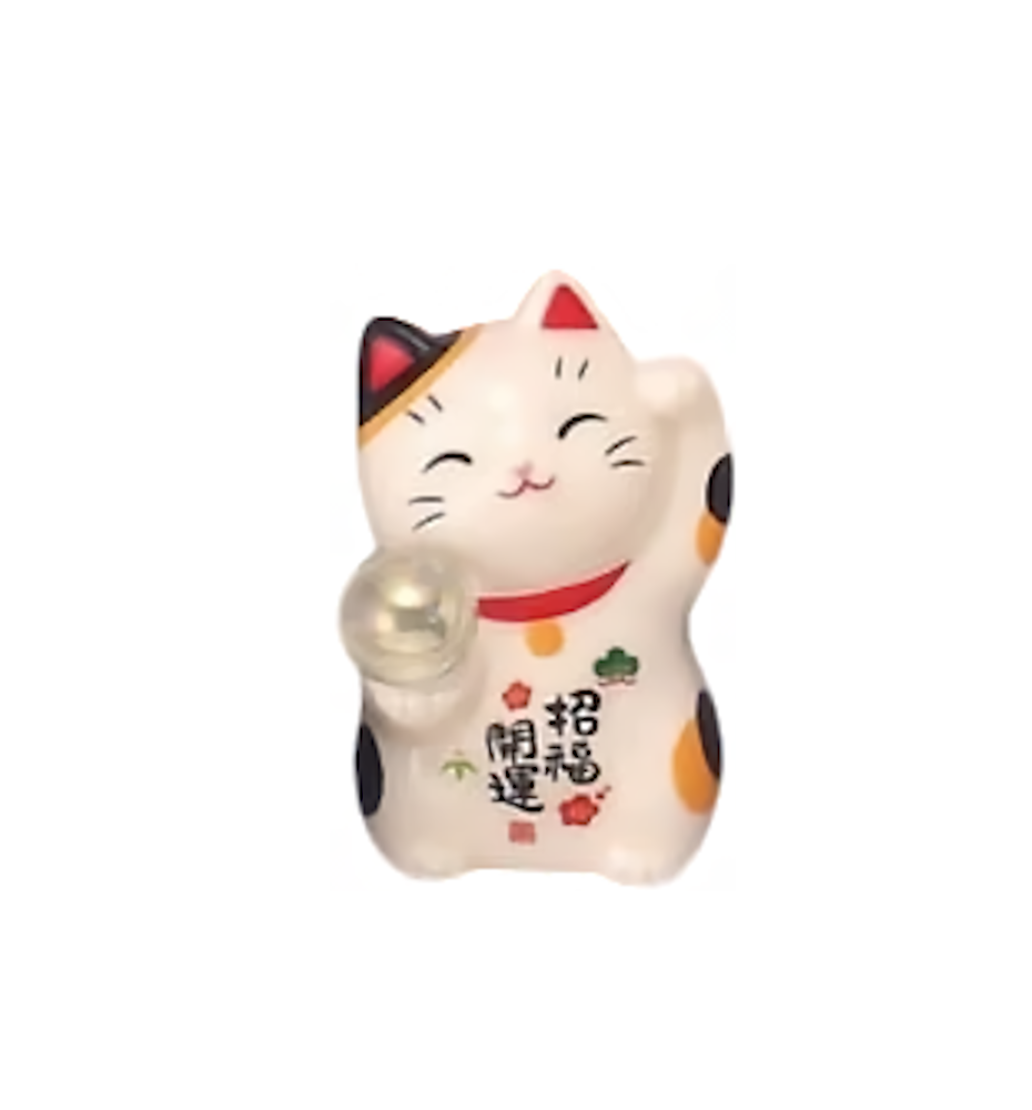 Figurine MANEKi NEKO Perle Cristal blanche Miké h5cm