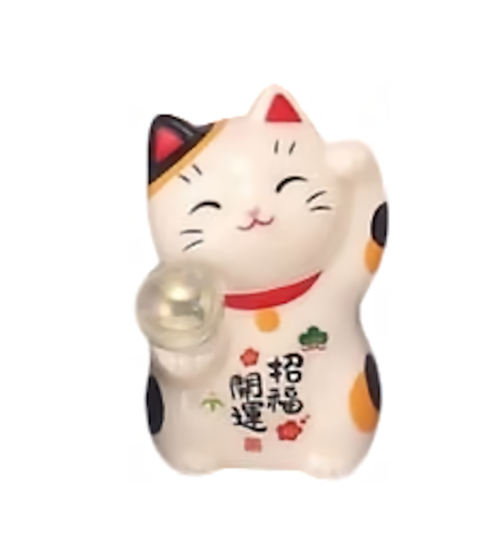 Figurine MANEKi NEKO Perle Cristal blanche Miké h5cm