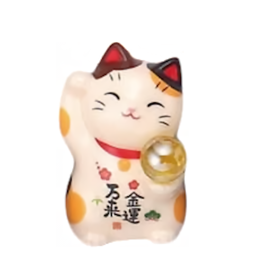Figurine MANEKi NEKO Perle Cristal jaune Calico h5cm