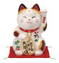 Maneki Neko ENORME BONhEUR Calico en porcelaine (h15cm)