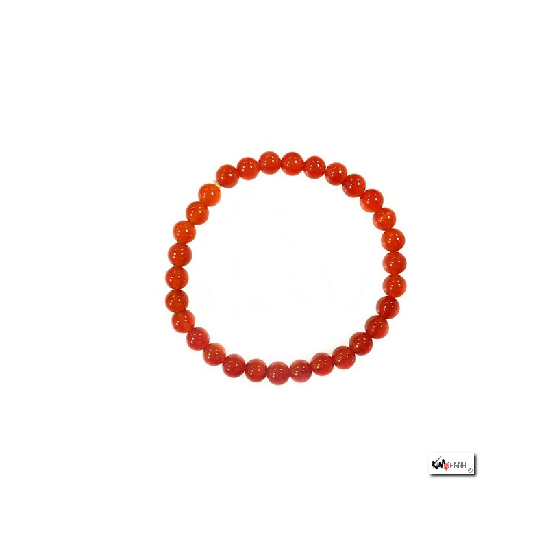 Bracelet perles en ONYX ROUGE 6mm