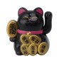 Mini Maneki Neko animé 100% solaire Koban NOiR h5.5cm (Chance)