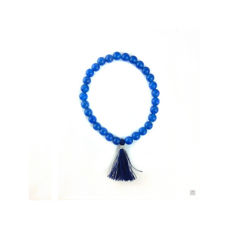 Bracelet mala agate bleue 6mm