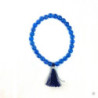 Bracelet mala agate bleue 6mm