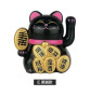 Mini Maneki Neko animé 100% solaire Koban NOiR h5.5cm (Chance)