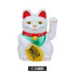 Mini Maneki Neko animé 100% solaire BLANC h5.5cm (Bonheur)