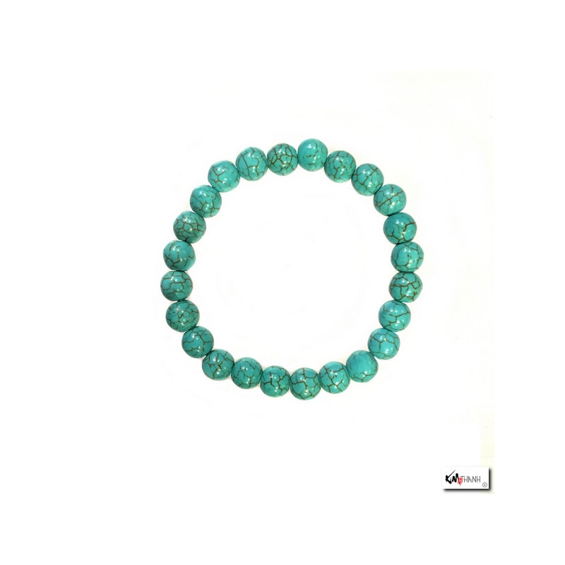 Bracelet perles en TURQUOiSE reconstituée 8mm
