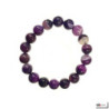 Bracelet perles en AGATE ViOLET teintée 10mm