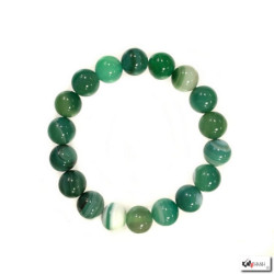 Bracelet perles en AGATE VERTE teintée 10mm