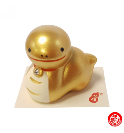 Figurine SERPENT 2025 en argile doré et cristal h5cm