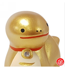 Figurine SERPENT 2025 en argile doré et cristal h5cm