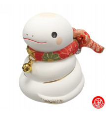 Figurine SERPENT 2025 COLLiER chirimen en argile h6cm