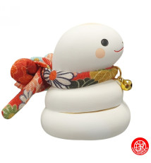 Figurine SERPENT 2025 COLLiER chirimen en argile h6cm