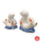 Figurines COUPLE SERPENTS 2025 en porcelaine sur pièces d'or h6cm (Richesse et Fidélité)