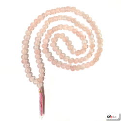 Collier mala en quartz rose 108 perles de 8mm