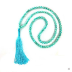 Collier mala en turquoise 108 perles de 8mm