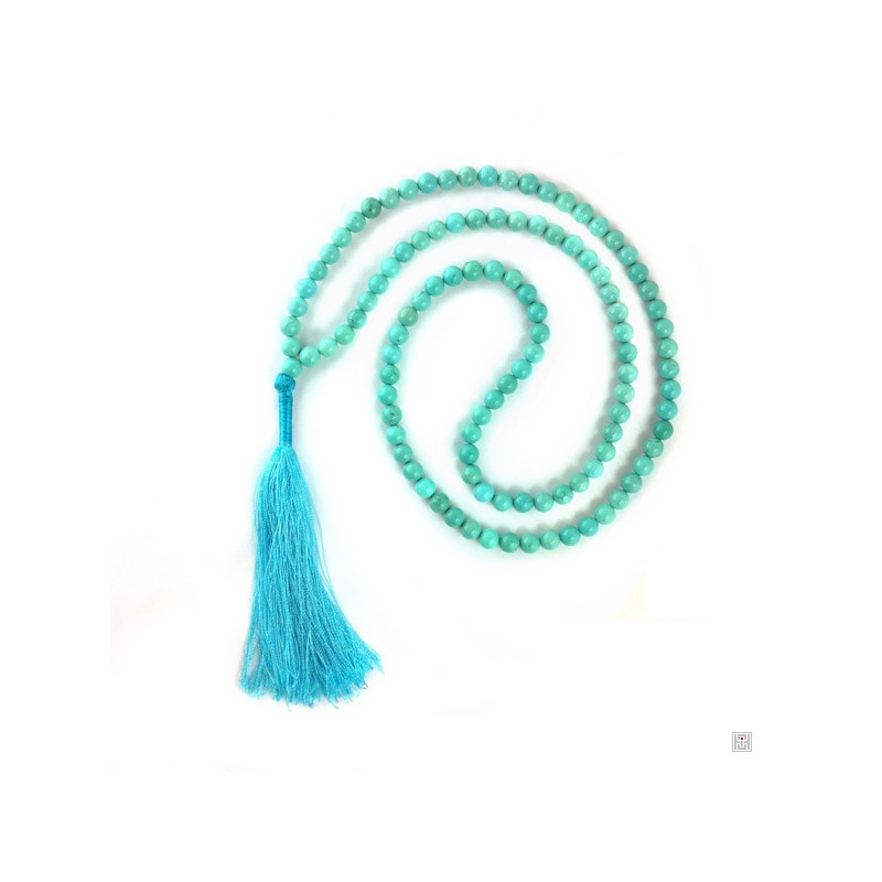 Collier mala en turquoise 108 perles de 8mm