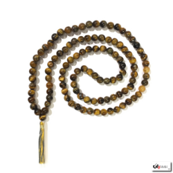 Collier mala en oeil de tigre 108 perles de 8mm