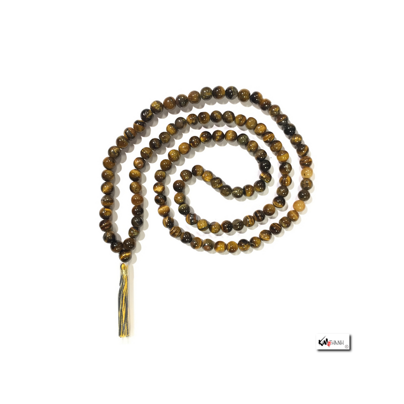 Collier mala en oeil de tigre 108 perles de 8mm