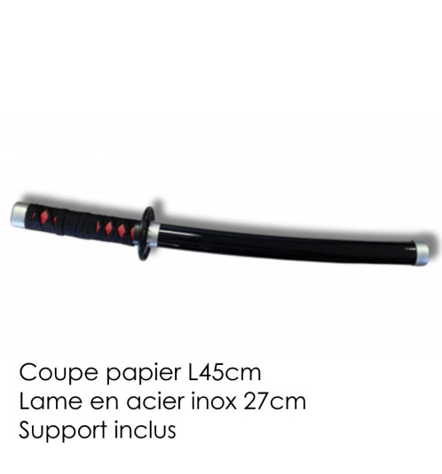 Mini Katana ouvre-lettre lame en bois 27cm Demon Slayer • TANJiRO Kamado