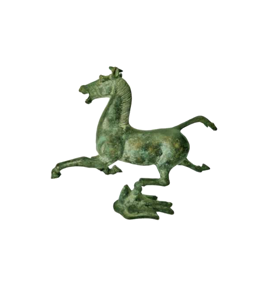 Cheval sur une hirondelle en Bronze L18xh19cm