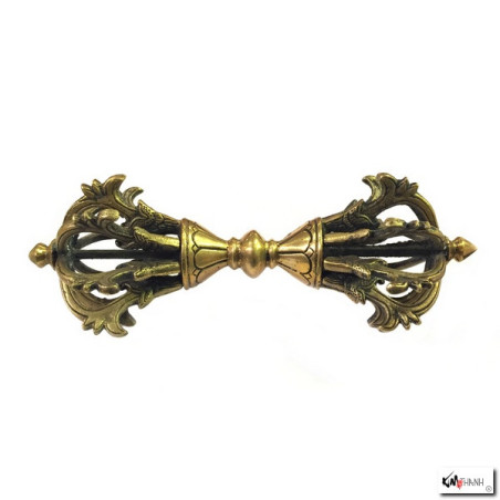 Dorje à 8 branches en laiton (L24.5cm)