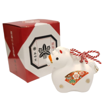 Cheval 2026 GRELOT BLANC en argile japonaise 7.5x6.5cm