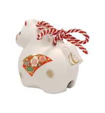 Cheval 2026 GRELOT BLANC en argile japonaise 7.5x6.5cm