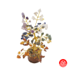 Arbre de Fortune 7 Chakras 100 pierres fines sur socle en bois h20cm