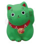 Maneki neko MARUi VERT en argile (Travail) h5cm