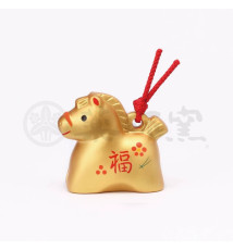 Grelot Zodiaque ChEVAL 2025 doré BONhEUR en argile (L5*h4.5*p3cm)