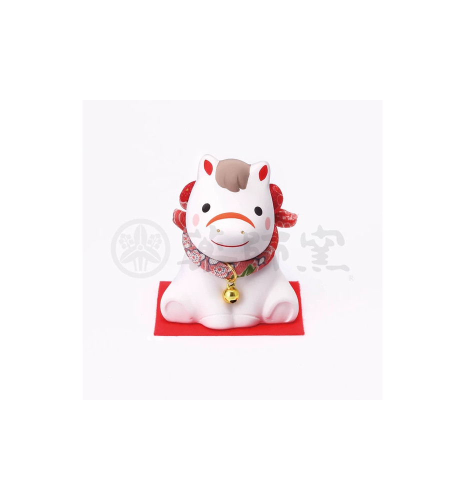 Figurine Zodiaque ChEVAL 2025 blanc ASSiS en argile (L5.5*h6.5*p6cm)