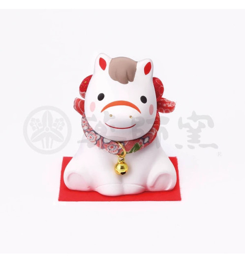 Figurine Zodiaque ChEVAL 2025 blanc ASSiS en argile (L5.5*h6.5*p6cm)