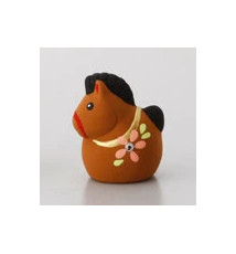 Figurine Zodiaque ChEVAL 2025 en argile marron (L3.5*h3.5cm)