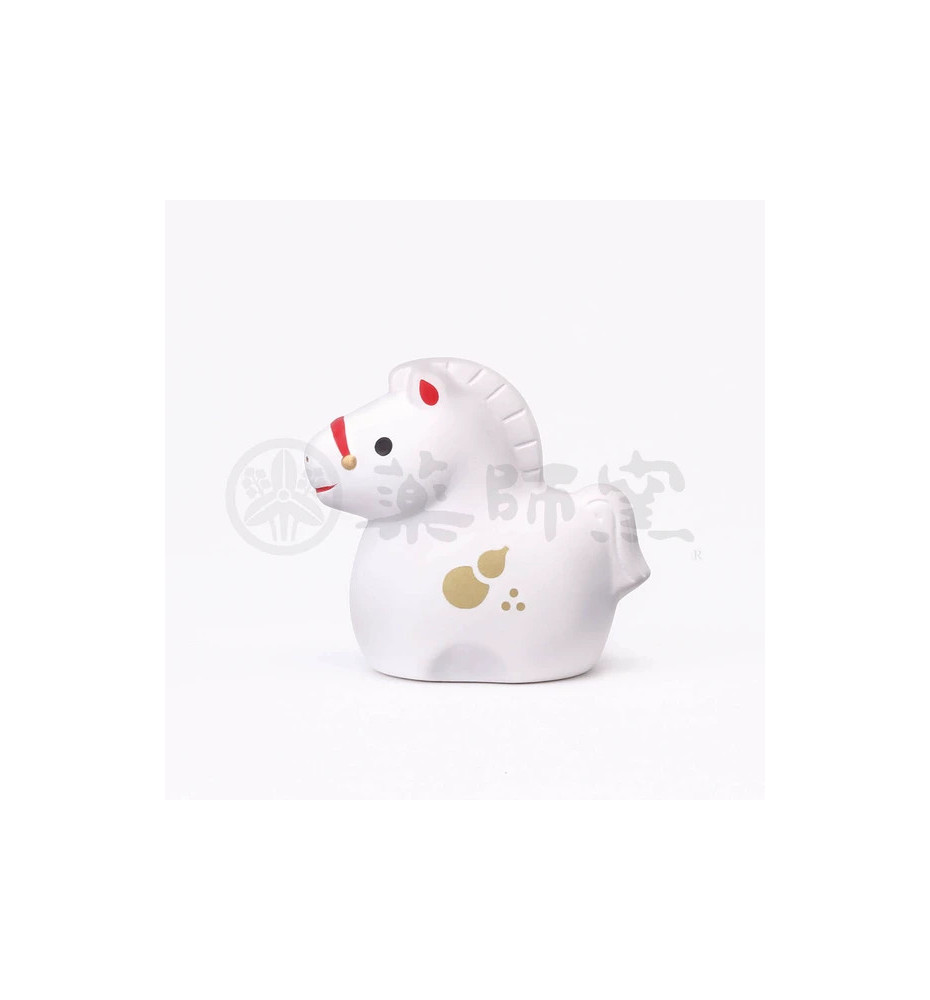 Mini Figurine Zodiaque ChEVAL 2025 en argile BLANC (L4.5*h4*p3cm)