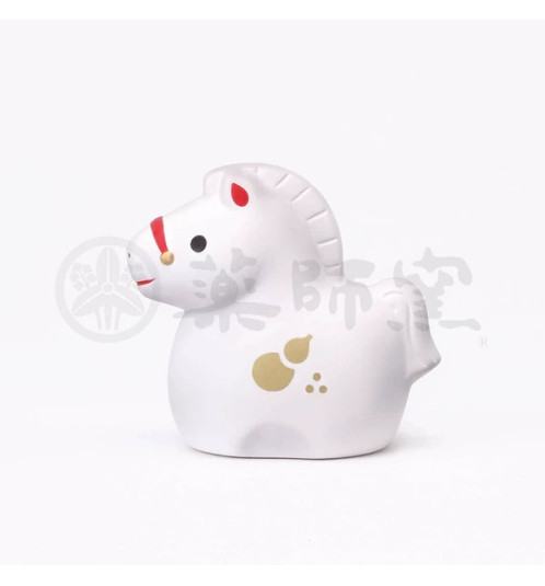 Mini Figurine Zodiaque ChEVAL 2025 en argile BLANC (L4.5*h4*p3cm)