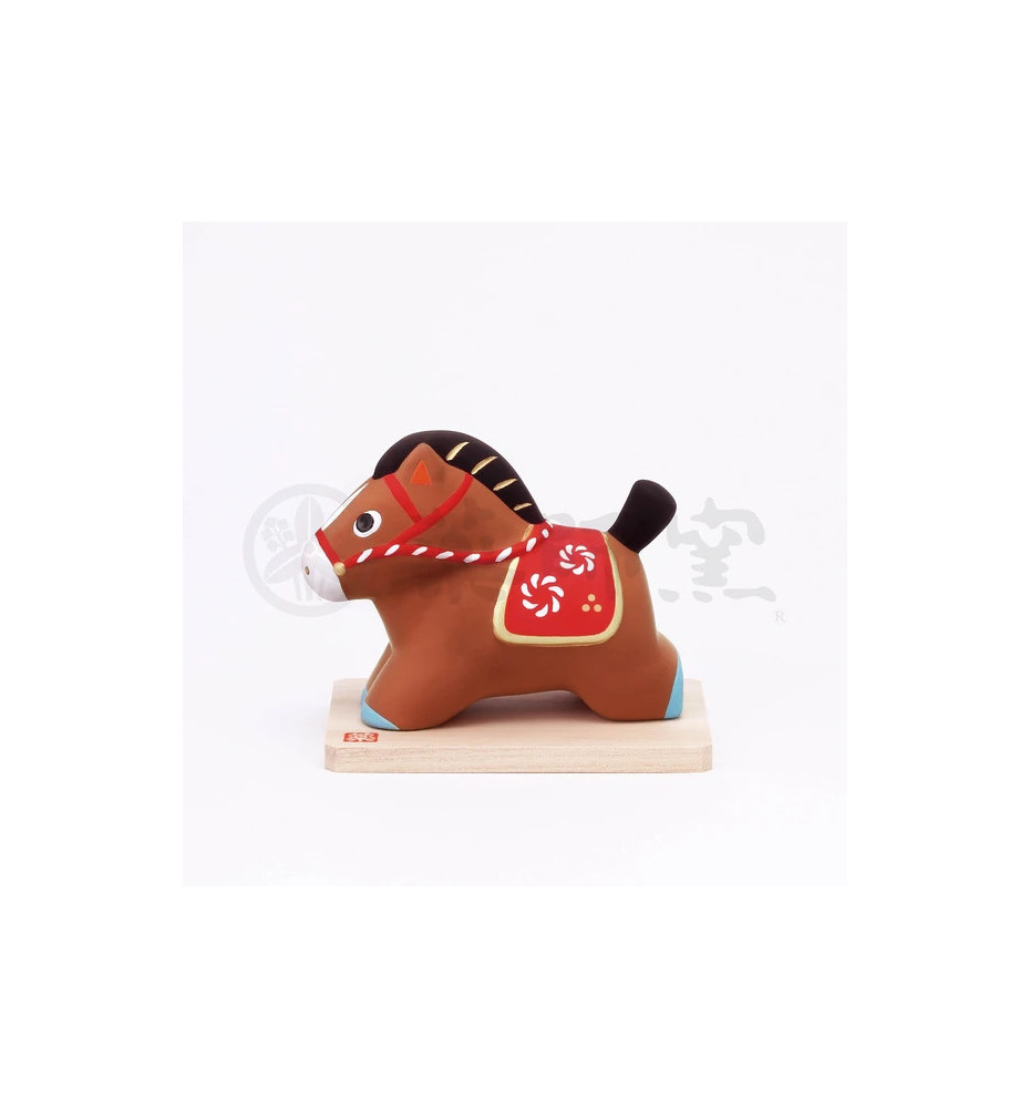 Figurine Zodiaque ChEVAL 2025 au GALOP en argile marron (L9*h6.5*p4.5cm)