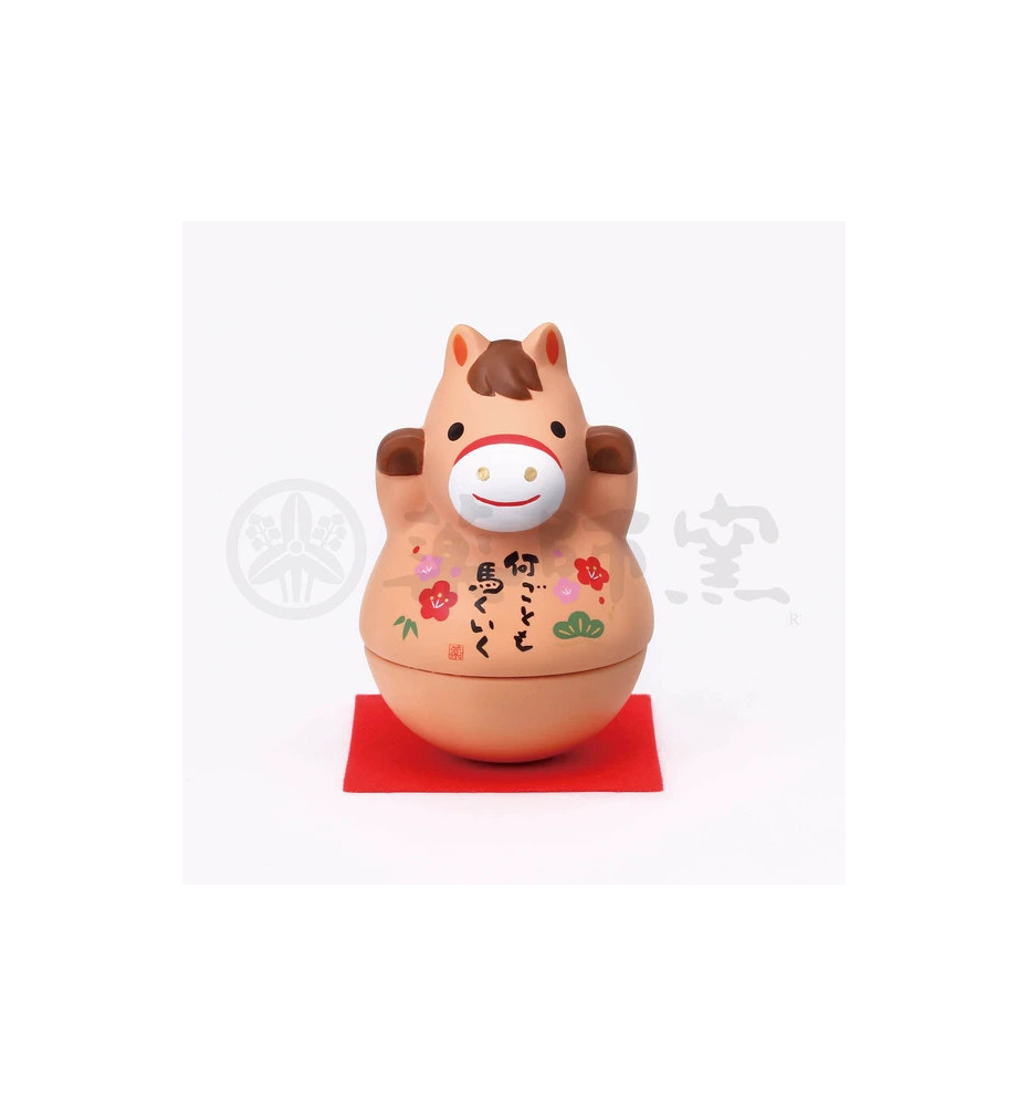 Culbuto Zodiaque ChEVAL 2025 en argile brun (L5.5*h8.5cm)