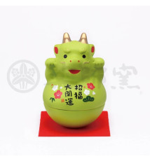 Zodiaque DRAGON 2024 culbuto vert en argile h8cm