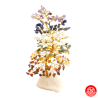 Arbre de Fortune 7 Chakras 295 pierres fines sur socle en quartz h25cm