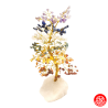 Arbre de Fortune 7 Chakras 295 pierres fines sur socle en quartz h25cm