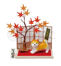 Diorama en porcelaine ShibA roux ACCUEUIL Erable rouge  (h4cm)