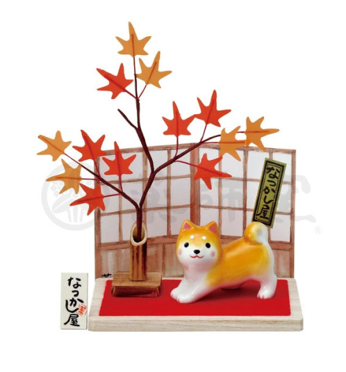 Diorama en porcelaine ShibA roux ACCUEUIL Erable rouge  (h4cm)